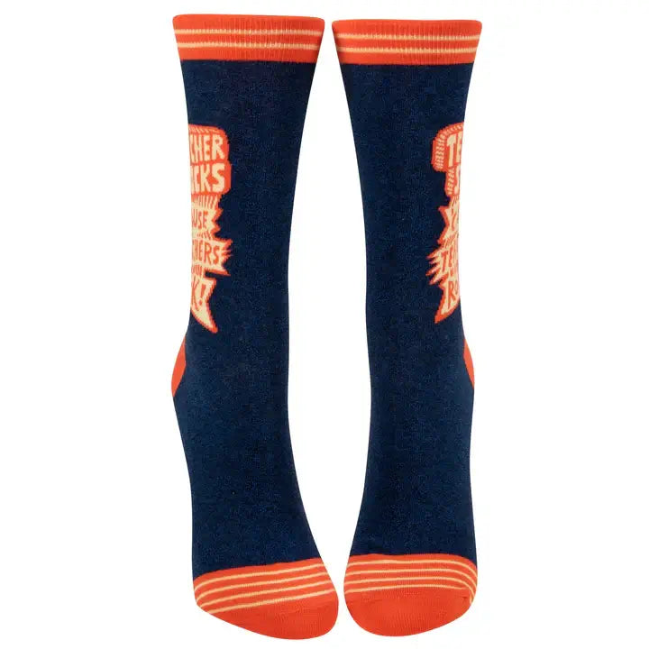Hilarious 'Teachers Rock' Crew Socks - Perfect Educator Gift