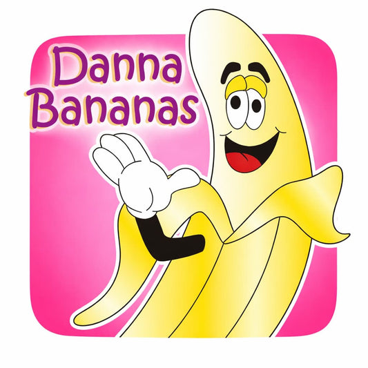 Danna Banana logo on a pink background