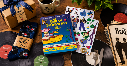 Father's Day gift idea featuring The Beatles Yellow Submarine Magnetic Play Set for Beatles fans and music lovers.