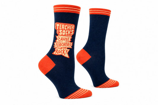 Teacher Socks Cause Teachers Rock crew socks funny teacher gift novelty socks