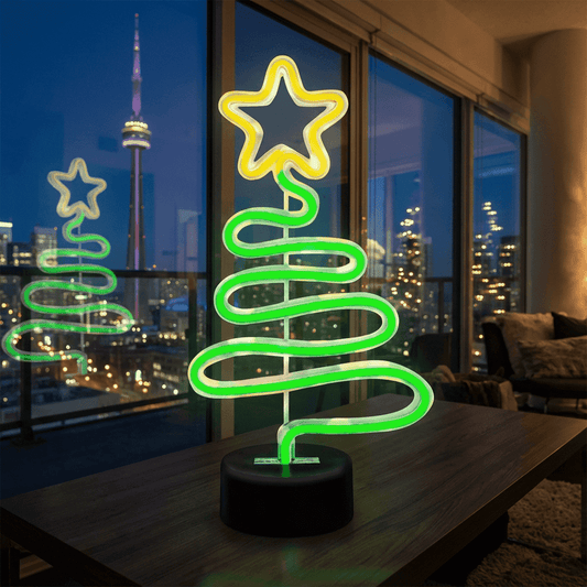 Festive Neon Light Up Christmas Tree Toronto - LED holiday decoration for condos