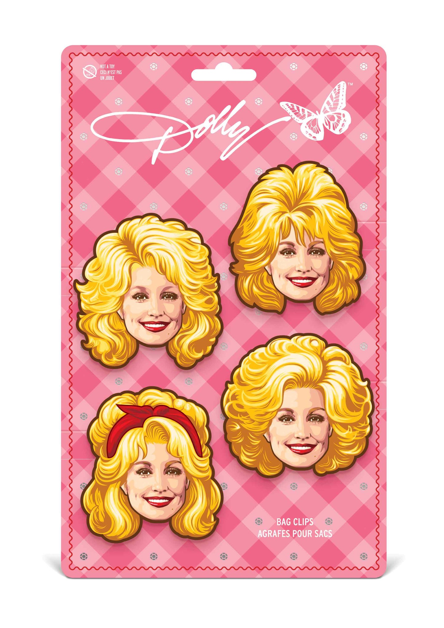 Dolly Parton Chip Clips in Pink Packaging
