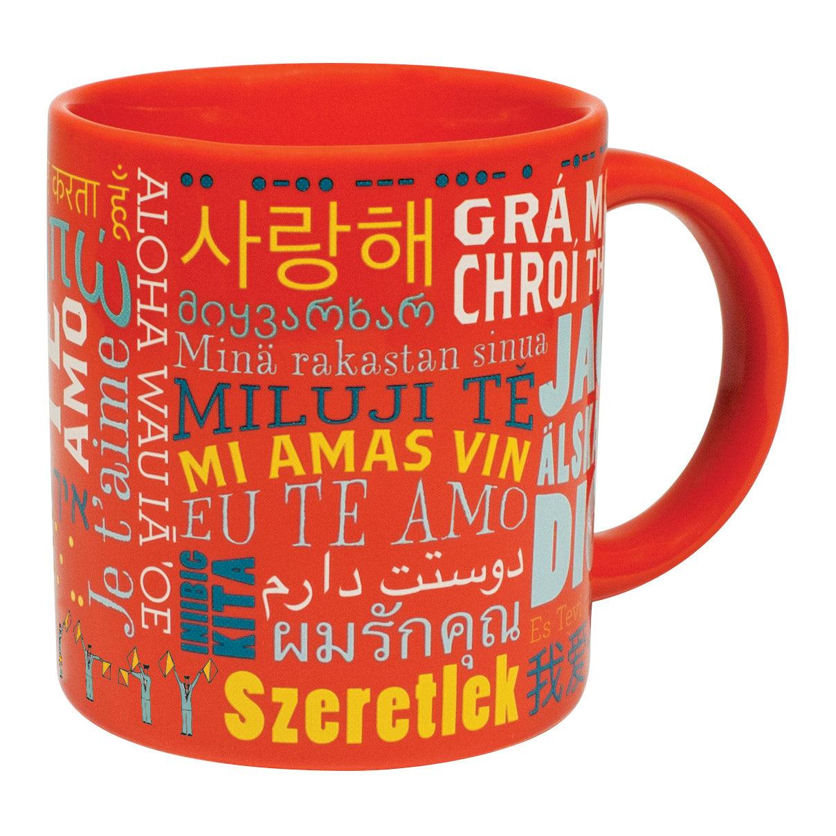 Funny heat-change coffee mug revealing “I Love You” in 40 languages when hot, a romantic surprise gift for her or him