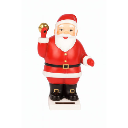 Solar Santa figurine waving, holiday decoration.