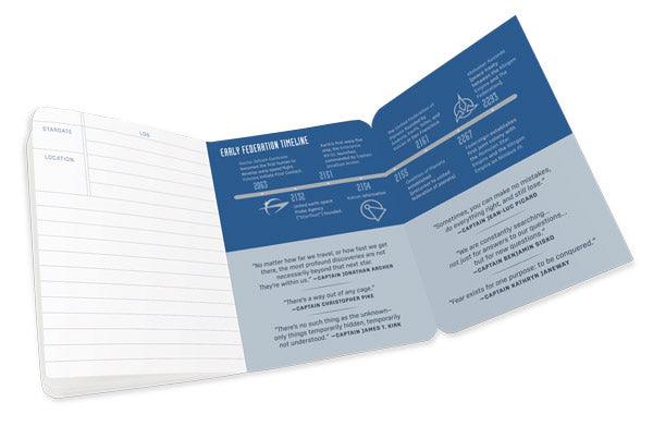 Star Trek Captain's Log Notebook Open to the Back Page