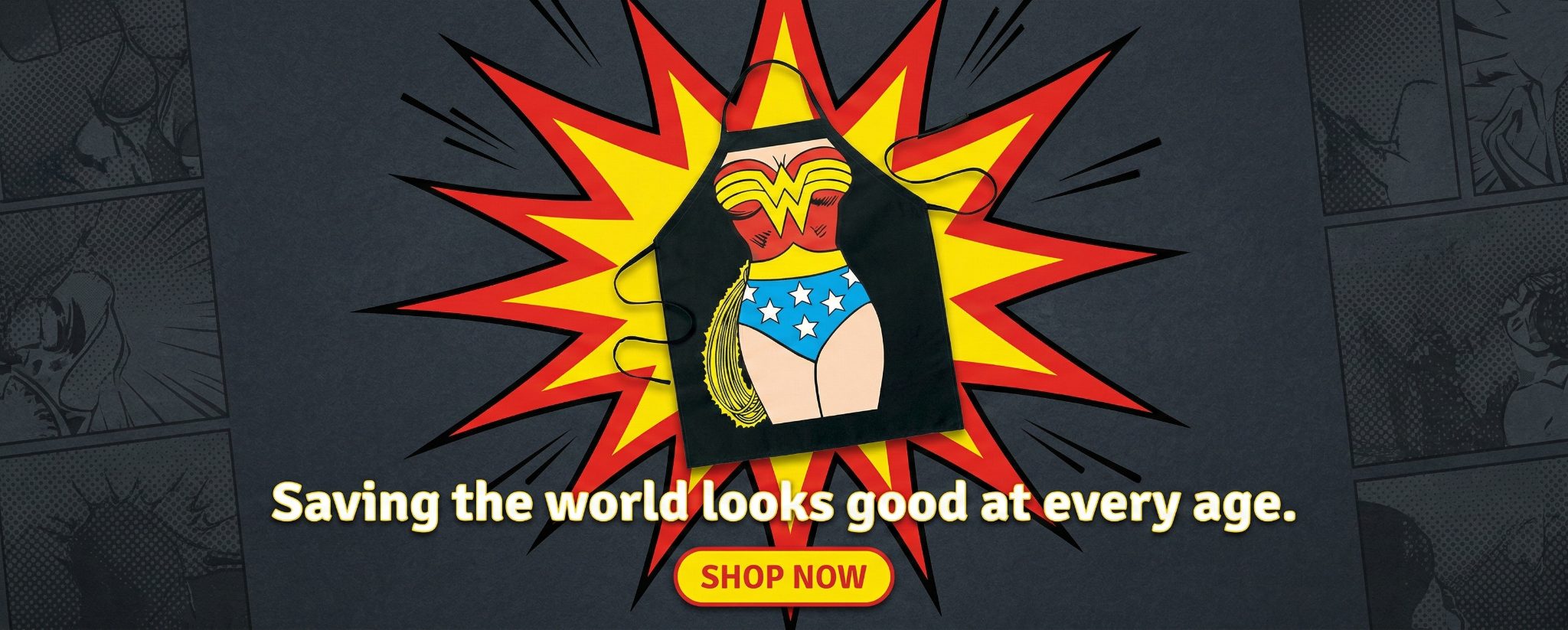 Wonder Woman apron funny gift hero banner for International Women’s Day and birthday gifts in Canada