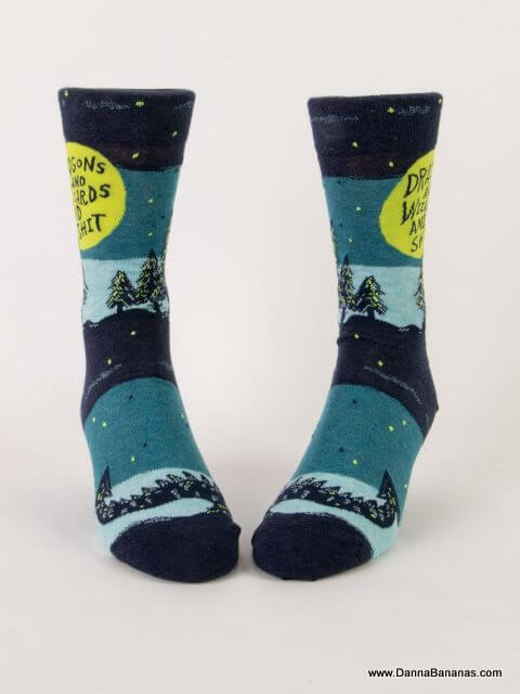 The Front of the Dragons and Wizards and Shit Men's Crew Socks