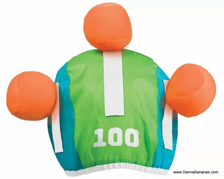 Hi there Orange you Glad hat with balls on top