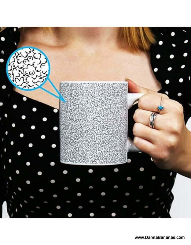 Itty Bitty Titty Mug held by a woman