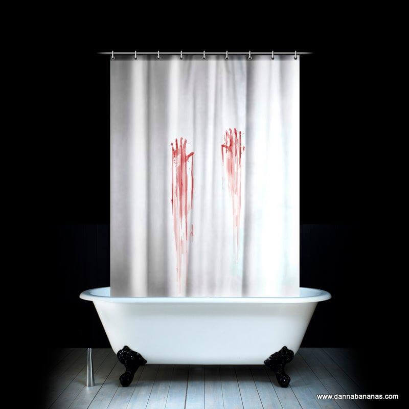 Blood Bath Shower Curtain – scary Halloween bathroom decoration