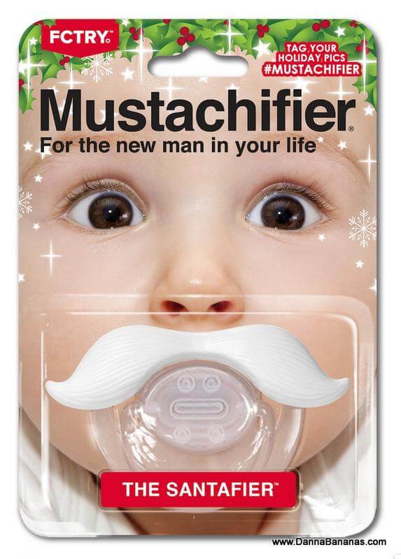 Santafier Mustache Pacifier Baby Santa Picture